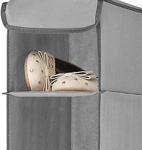 Whitmor Hanging Shoe Shelves - 8 Section - Closet Organizer - Grey