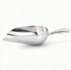 12 OZ Cast Aluminum Utility Scoop, One-Piece Solid Ice Scoop for Ice Bucket, Bar, Kitchen, Multipurpose Food Scooper for Flour, Sugar, Popcorn, Dog Food (Silver) (12OZ)