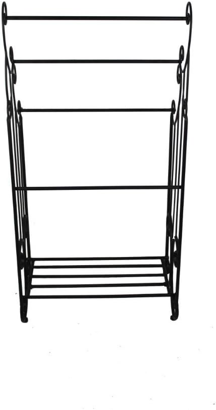 Kings Brand Furniture Pewter Metal Towel Racks for Bathroom with Shelf - 3 Long, Sturdy, Versatile & Modern Towel Rack with Storage Shelf Perfect for Laundry Room, Kitchen Area & Bathroom Towel Rack