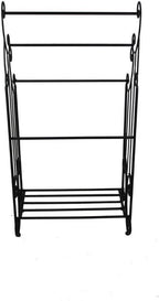 Kings Brand Furniture Pewter Metal Towel Racks for Bathroom with Shelf - 3 Long, Sturdy, Versatile & Modern Towel Rack with Storage Shelf Perfect for Laundry Room, Kitchen Area & Bathroom Towel Rack