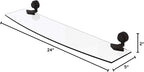 Allied Brass 433G/24-ORB 433 G Venus Collection Inch Groovy Accents Glass Shelf, 24-Inch by 5-Inch, Oil Rubbed Bronze