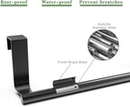 Towel Rack for Cabinet, Strong Steel Kitchen Over Cabinet Towel Bar Holder, 9" Wide - 2 Pack - Black