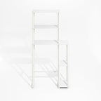 Furinno Turn-N-Tube Over The Toilet Storage, 5-Shelf Over The Toilet Organizer, Freestanding Space Saver Bathroom Shelf, for Bathroom Organizers and Storage, Plain White