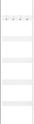 HOOBRO Blanket Ladder, 5-Tier Towel Rack with Hooks, Wall-Leaning Blanket Rack, Decorative Display Ladder Shelf, for Scarves, Industrial, Living Room, Bedroom, White WW52CJ01