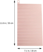 SECFOU Non-Slip Soft Silicone Laundry Washboard, Portable Foldable Household Washing Board for Hand Clothes Cleaning, Pink Small Size for Travel and Home Use