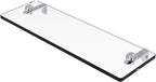 Allied Brass RC-1/16-PC 16 Inch Glass Vanity Beveled Edges Shelf, Polished Chrome
