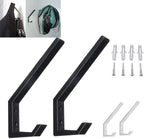 Helmet Holder 2pcs Helmet Holder Hook Jacket Bags Wall Mount Cloth Display Rack Hanger (Black)