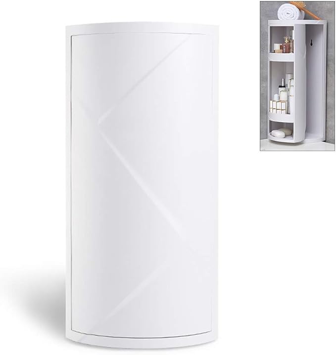 Multifunction Bathroom Kitchen Corner Locker Cosmetic Storage Rack Cabinet Storage Shelf Rotating Triangle Shelf