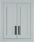 ARIEL Bathroom Wall Cabinet 26" H x 21" W x 8" D - Closed Door - Grey