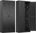 INTERGREAT Metal Storage Cabinet with Magnetic Doors, 63" H Modern Classic Style Metal Cabinets with 2 Doors and 4 Adjustable Shelves for Home Office, Kitchen, Bathroom (Black)