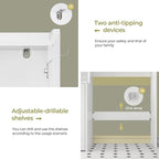 Over The Toilet Storage Cabinet with Pulley Small Bathroom Storage Cabinet, Space Saver W/Adjustable Shelf & Open Shelf for Bathroom, Restroom, Laundry (White-Type A)