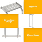 Towel Racks for Bathroom, Curved Bathroom Towel Storage Wall Mounted 30 inch with Shelf Can Holds 6 Large Towels, Wall Towel Rack for Rolled Towels, Brushed Nickel