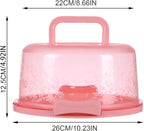 Cake Carrier with Lid and Handle, Round Cake Containers for 10 inch Cakes, Cupcake Holder, Dustproof, Portable Cupcakes Transport Container for Cakes Pie Muffin Pizza Desserts