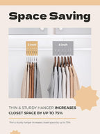 HOUSE DAY Grey Plastic Hangers 30 Pack, Slim Space Saving, Non Slip Clothes Hangers with Rubber Pads, Sturdy Heavy Duty Coat Hanger for Closet, S-Shaped Hanger for Shirt, Suit, Pant, Skirt