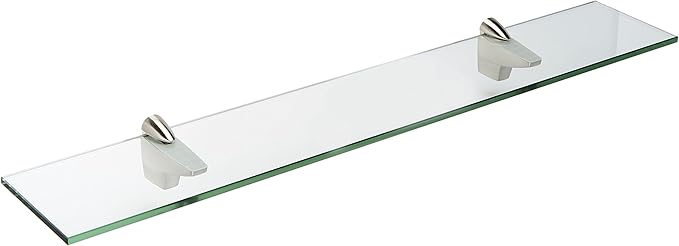 Spancraft Falcon Glass Shelf 8" X 24" in Brushed Steel