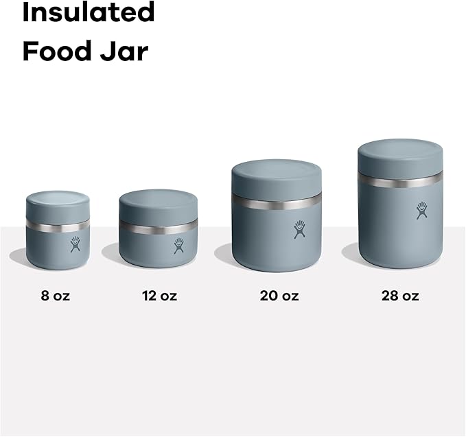 Hydro Flask Food Jar – Insulated Stainless Steel, Snack Travel Container for Hot Food & Soup 12 Oz Harbor Blue