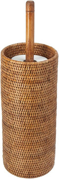 KOUBOO 3 Rolls La Jolla Hand Woven Rattan Toilet Roll Stand, Honey Brown, 17.145 x 17.145 x 52.07 cm
