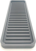 Happitasa Silicone Kitchen Sink Organizer Tray, Sponge Holder and Countertop Protector | Bathroom and Kitchen Soap Dish and Dispenser Tray (Grey, 12"x4", 9.2 Ounces)