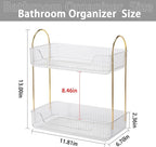 2 Tier Clear Countertop Storage - Bathroom & Kitchen Organizer, Cosmetics & Makeup Shelf, Spice Rack