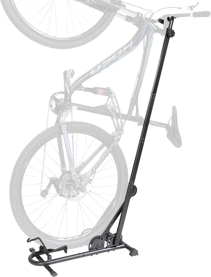 BIKE HAND Vertical Bike Floor Stand - Premium Quality Vertical & Horizontal Adjustable Bicycle Parking Rack - Store MTB Road Bikes Wheels Sizes up to 29"- with Stem Handlebar Stabilizer