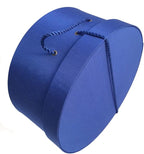 Sarah's Hat Boxes Classic Royal Hat Box – 11" x 5.5" (Dia. x Ht.) Handmade in USA – Odorless Non-Toxic Adhesive, Cording Handle – Premium Storage for Hats & Accessories