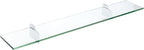 Spancraft Glass R-12x48-Chrome Raven Glass Shelf, 12" x 48", Chrome