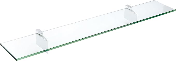 Spancraft Glass R-8x27-Chrome Raven Glass Shelf, 8" x 27", Chrome