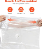 VEVOR Vacuum Storage Bags, 20 Pack Space Saver Seal Bag(4 Jumbo/4 Large/4 Medium/4 Small/4 Roll), Compression Airtight Zipper Space Bags with Hand Pump, for Cloth, Bedding, Blanket, Pillow, Travel