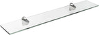 Spancraft Glass H-12x18-Brushed Steel Heron Glass Shelf, Brushed Steel, 12" x 18"
