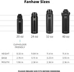 Fanhaw 40 oz Insulated Stainless Steel Water Bottle with Chug Lid, Leakproof & Sweat-Free Extra-Large Metal Bottle for Outdoor, Hiking & Gym (White)