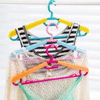 6-Pack Heavy Duty Plastic Extra-Wide Arm 15"-23" Suits Clothes Hangers with Swivel Hooks,Perfect for Coat,Jacket,Dress,Shirt,Trousers or Closet Space Saving,Pink