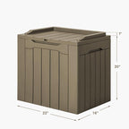 JUMMICO 31 Gallon Resin Deck Box Waterproof Indoor Outdoor Storage Boxes for Patio Furniture Cushions and Garden Tools (Light Brown)