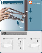 SEIRIONE Rustproof Shower Corner Caddy Organizer for Bathroom,Tension Pole with 4 Baskets, for Bathtub Storage Rack, 34 to 116 Inch Height, Bronze