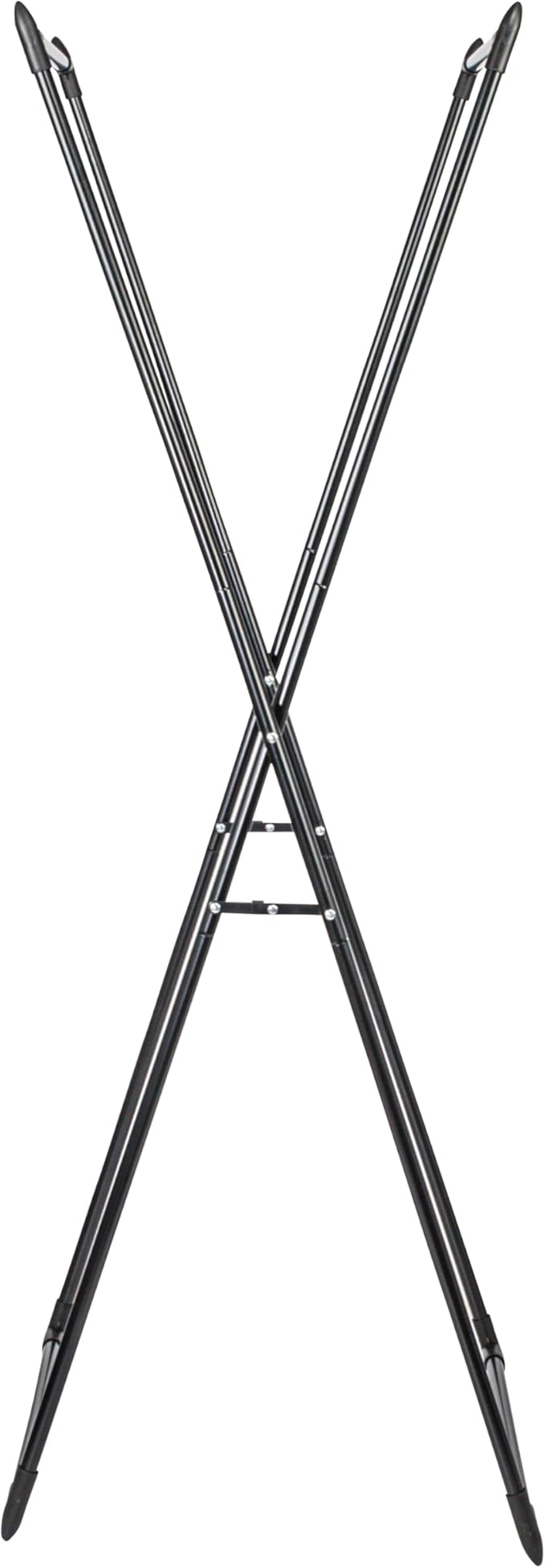 Household Essentials Valet Folding Clothes Rack, Strong Metal X-Frame, Chic Design, Great for Guest and Dressing Rooms, Portable and Easy to Use, Folds Flat, Black