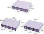 Plastic Desk Drawer Organizer, 2 Compartments, Stackable, Office Supplies Storage, Purple