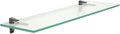 Clear Floating Glass Shelf 10" X 21" in Black
