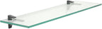 Clear Floating Glass Shelf 10" X 21" in Black