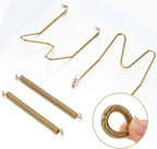 Hotop 12 Pieces Plate Hangers for Wall Stainless Steel Wire Invisible Heavy Duty Plate Hangers Display Holders with 12 Pieces Hooks for Wall Decorative(6/8/10 Inch,Gold)