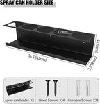 8 Pack Spray Bottle Holder Wall-Mounted, Aerosol Spray Can Holder Storage Rack, Heavy-Duty Paint Bottle Organizer with 40 Holes, Steel Black Spray Rack for Garage, Shop, Home or Tool Trailer