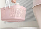 Shower Caddy Basket, Portable Large Capacity Thickened Plastic Organizer Storage Tote with Handles Drainage Toiletry Bag Bin for Bathroom, College Dorm Room Essentials, Kitchen, Camp, Gym, Pink