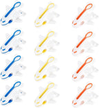 Plastic Clothes Pins Strong Clothespins-Heavy Duty Laundry Plane Clothes Clips Windproof Clamps Clothes Pegs, No Trace Design for Clothes 3 Colors 12 PCS