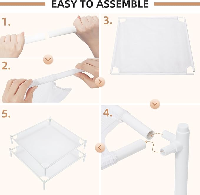 STORAGE MANIAC Sweater Drying Rack, Mesh Clothes Drying Rack, Stackable Laundry Drying Rack, Lay Flat Dryer for Delicates, Portable Dry Rack for Indoor or Outdoor, White, 2-Pack