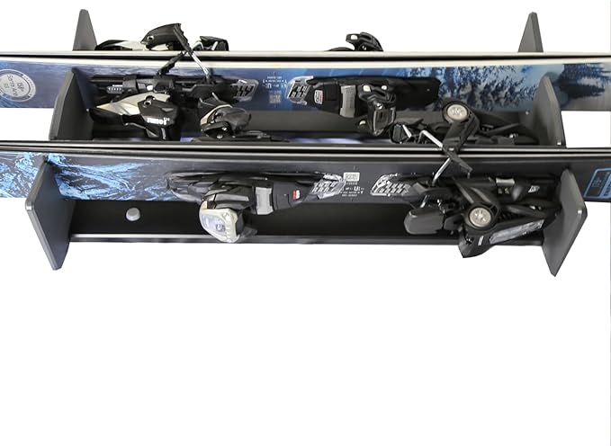 TRAPSKI Lowpro Series Ski and Snowboard Rack Inserts for Rooftop Cargo Box Marine Grade HDPE Plastic | Premium Strap Included | 3 Year Warranty | Made in the USA (LOWPRO2-S)