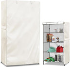 Wire Shelf Cover,600D Heavy Duty 100% Waterproof Shelf Covers for Wire Shelving,Outdoor Storage Shelves Cover for Metal Rack,48" W x 18" D x 82" H,Beige