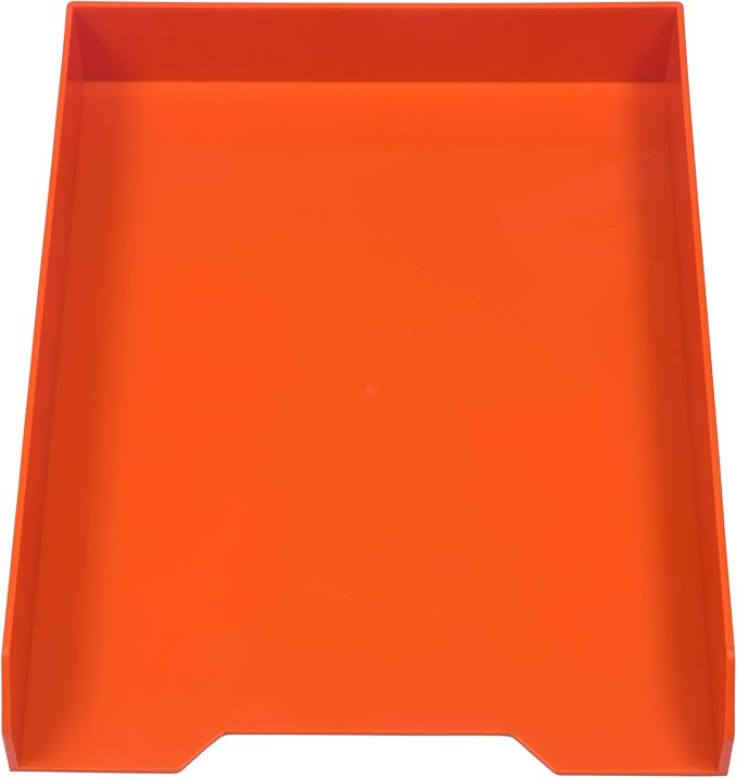 JAM PAPER Stackable Paper Trays - Orange - Desktop Document, Letter, & File Organizer Tray - Sold Individually