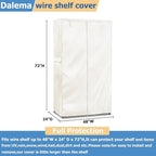 Wire Rack Covers,Heavy Duty 600D Dustproof Waterproof Storage Rack Covers for Metal Shelves,Storage Shelf Cover with Zipper for Wire Shlef,48''W x 24''D x 71''H,Black with Clear Front