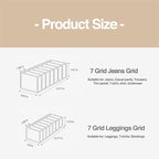 Wardrobe Clothes Organizer, 7 Grids Washable Portable Closet Organizer Mesh Separation Storage Box Foldable Closet Drawer Organizer for Underwear, Socks, Scarves, Jeans (Grey, 4 Jeans Grid)