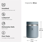 Hydro Flask Food Jar – Insulated Stainless Steel, Snack Travel Container for Hot Food, Lunch, & Soup 8 Oz Oat Tan