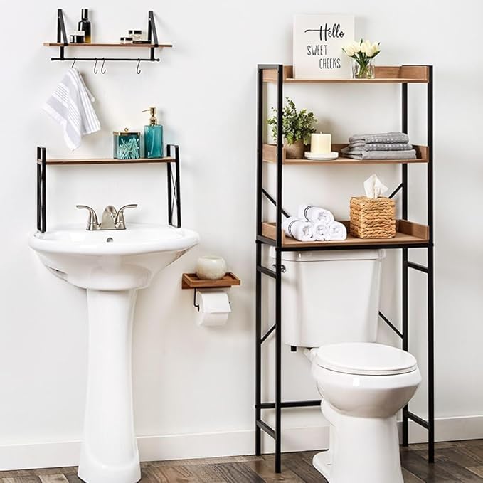 Farmhouse Bathroom Collection - Over Toilet Tower Natural