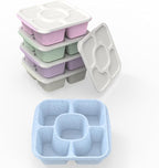 Caperci 5-Pack Lunchable Container Set for Kids & Adults - Reusable Bento Snack Box Containers with 5-Compartment for Food Storage & Meal Prep, Wheat Straw, BPA-Free (Vintage Colors)